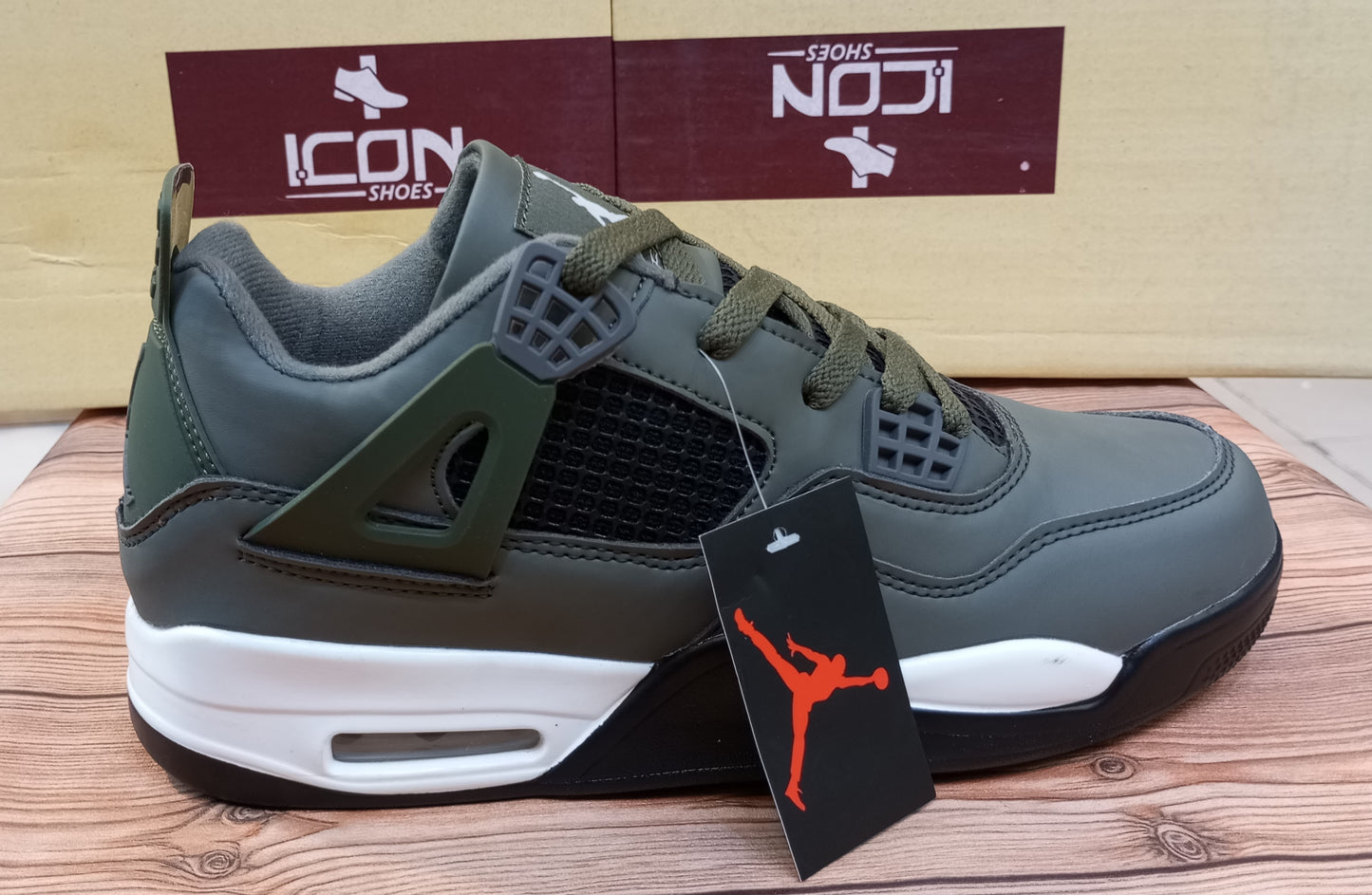 ARMY GREEN JORDAN RETRO 4 PREMIUM EDITION