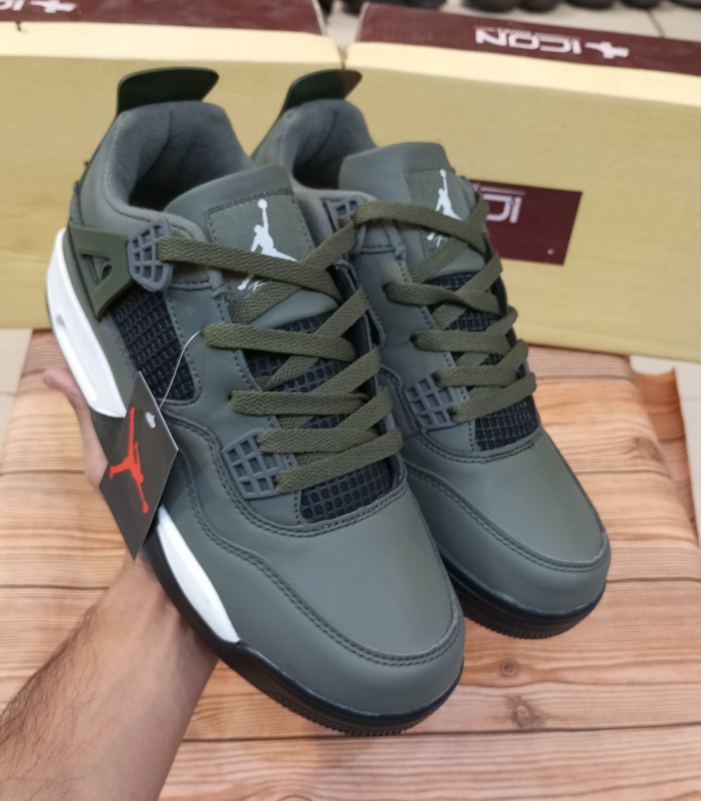 ARMY GREEN JORDAN RETRO 4 PREMIUM EDITION