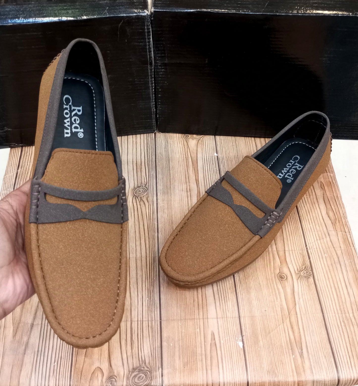 PREMIUM QUALITY RED CROWN'S SUEDE LEATHER LOAFERS FOR MEN