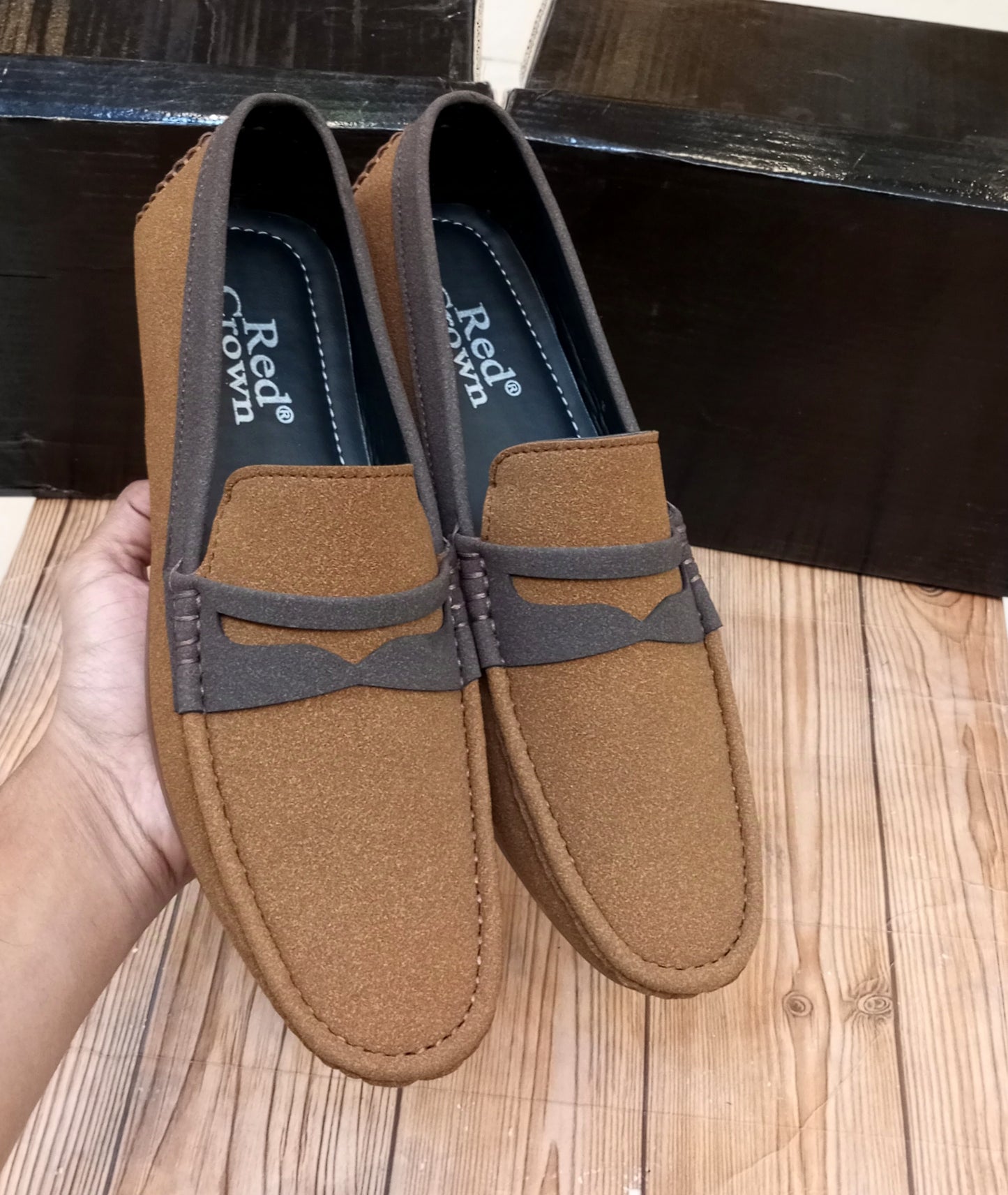 PREMIUM QUALITY RED CROWN'S SUEDE LEATHER LOAFERS FOR MEN