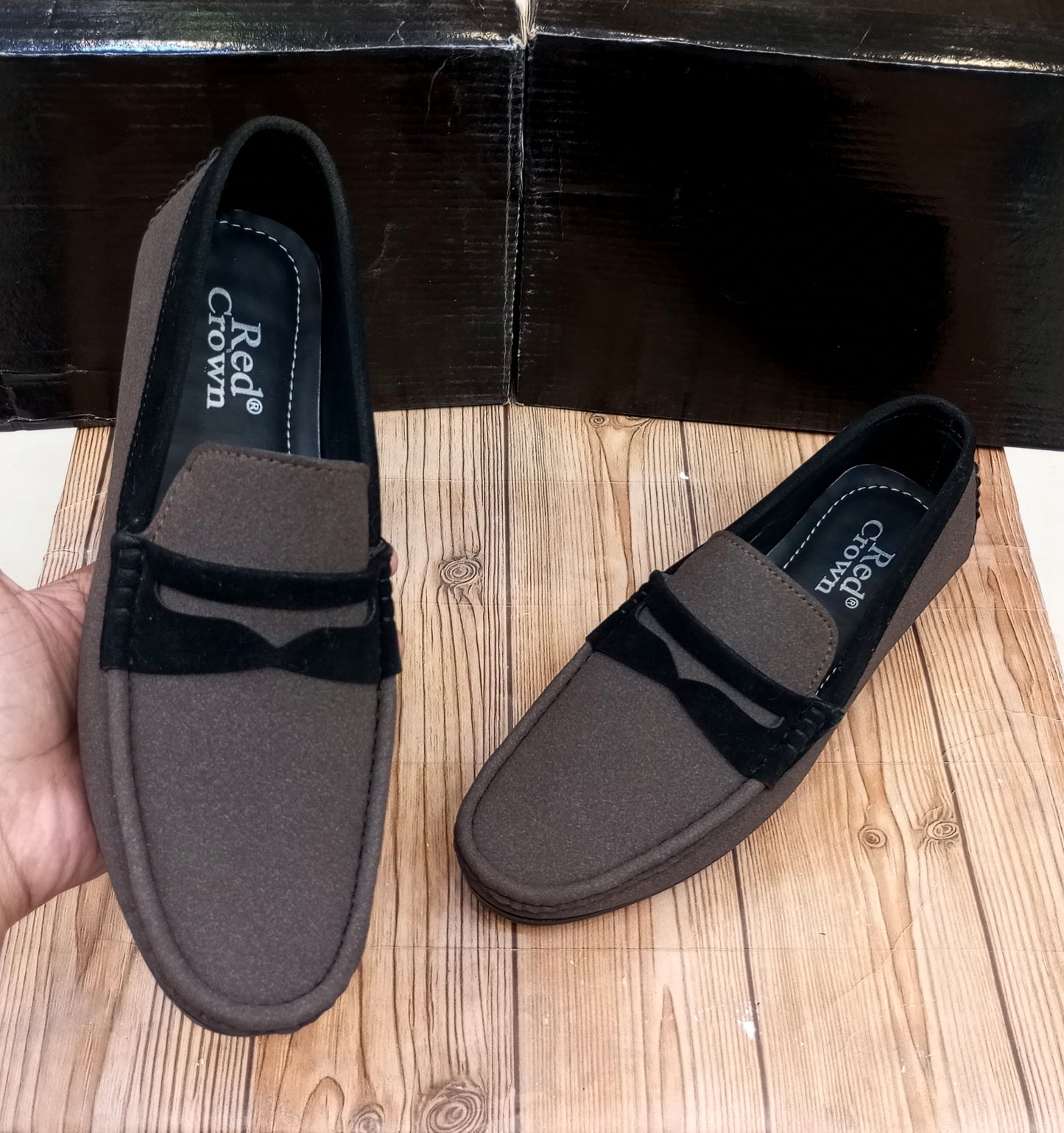 PREMIUM QUALITY RED CROWN'S SUEDE LEATHER LOAFERS FOR MEN